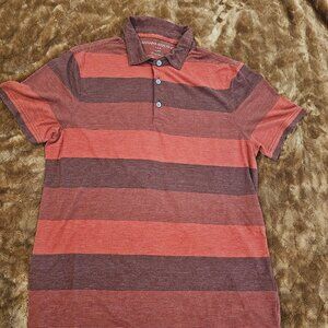 Banana Republic Polo Maroon/Red Stripe Size Large Men’s - Style Vintage